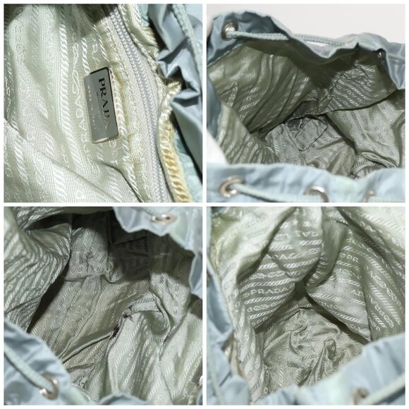 PRADA Backpack Nylon Light Blue Silver Auth - Picture 15 of 16